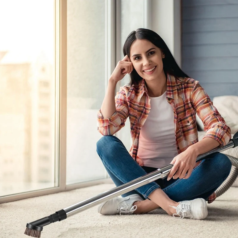 فرشاة فراغية لشعر الحصان ، شعيرات مستديرة ناعمة ، محول خرطوم ، 1 "، 2" من وإلى 1"