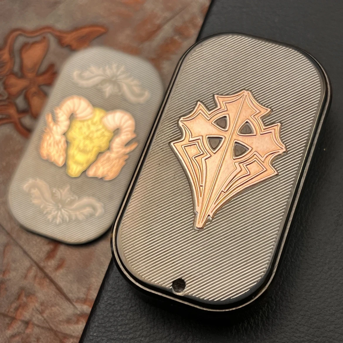 EDC ของเล่น Fidget Spinner Linear Slider สแตนเลสทองเหลืองสีแดงทองแดง Anti Stress Sensory ADHD Fidgeting ของเล่น