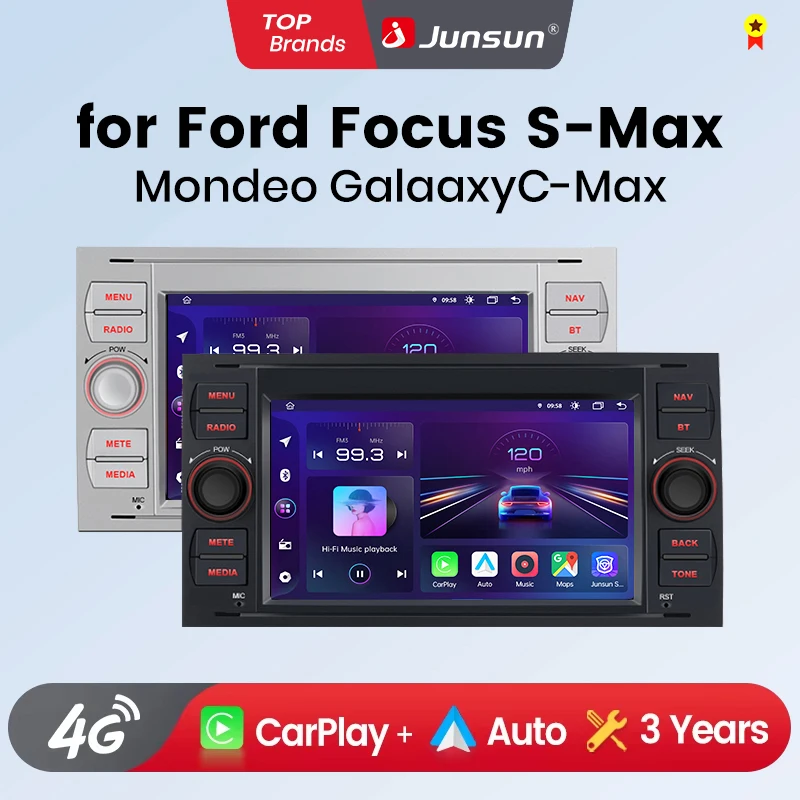 Junsun CarPlay Radio z systemem Android dla Ford Focus Mondeo Fiesta tranzyt Kuga C-Max S-Max Galaxy samochód multimedia...