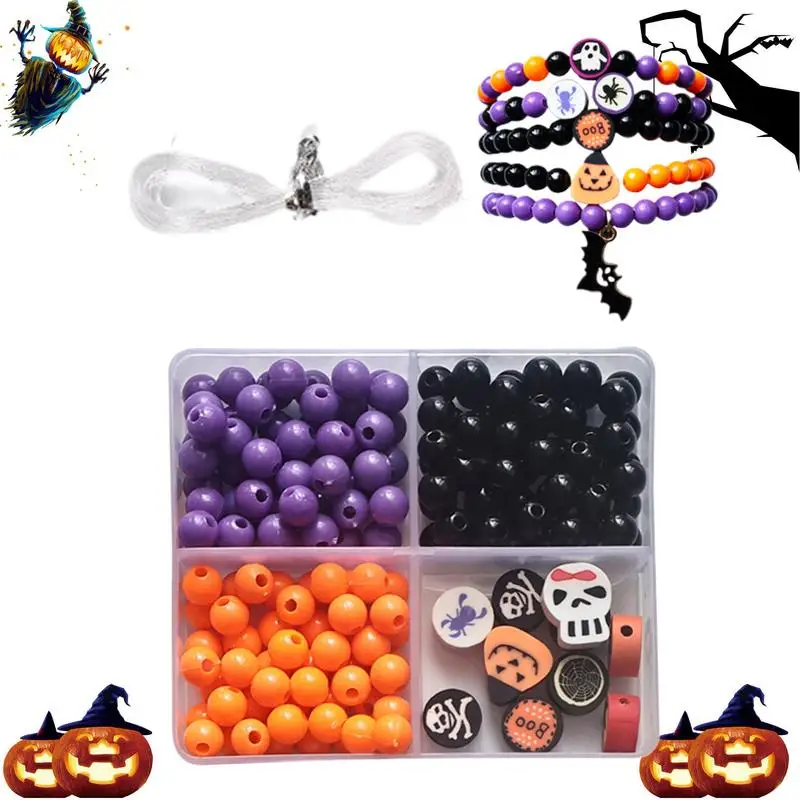 Halloween Focal Beads Resin Focal Beads Necklace Making Kit Party Accessories Beading Set Holiday Jewelry Making Kit For Kid