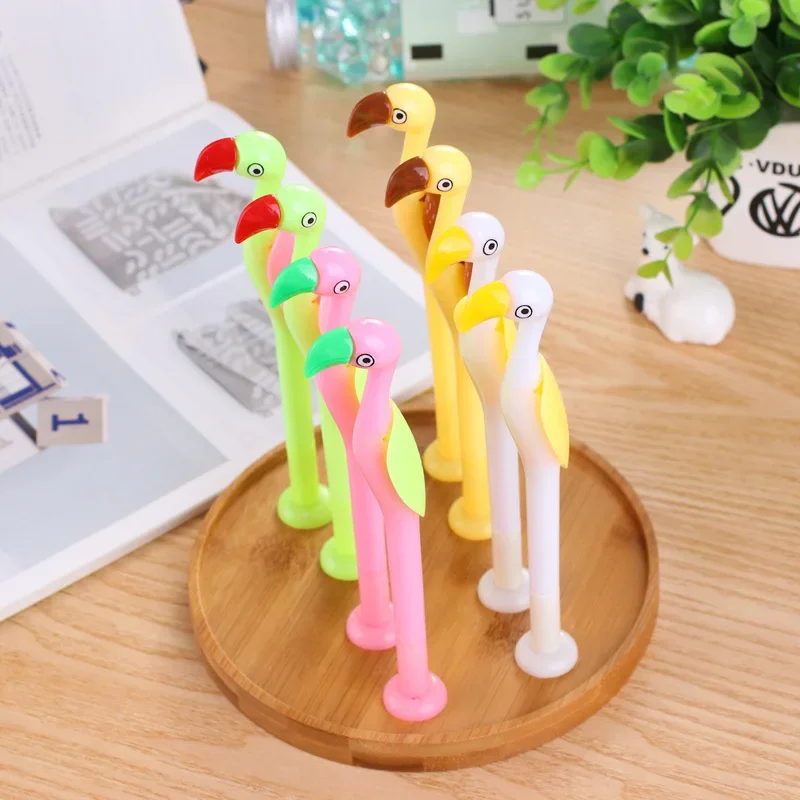 

24pcs cute creative Flamingo modeling neutral pen cartoon water pen black core fun stationery wholesale student gifts