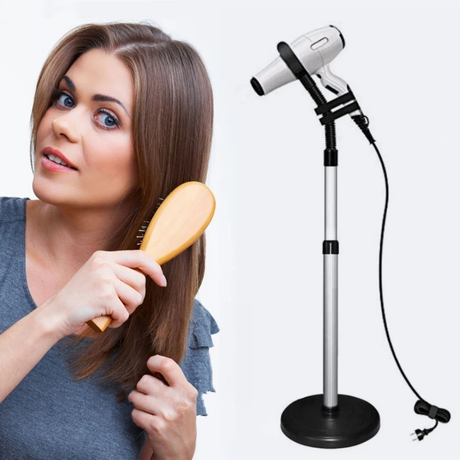 Hair Dryer Stand, 360 Degree Rotating Lazy Hair Dryer Stand Hand Free with Heavy Base, Hands-Free Blow Dryer Holder Countertop