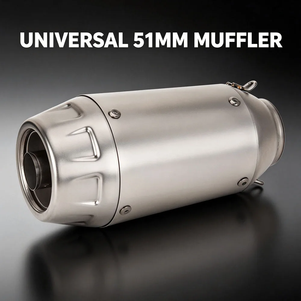 

Motorcycle Exhaust Muffler 51MM Motorbike Exhausts Pipe Kit Pro Tail Tube with DB Killer for 450SR-S MT07 MT09 675NK CBR125R R25