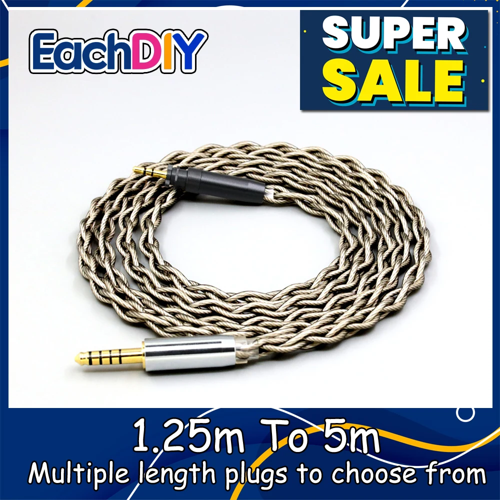 

99% Pure Silver + Graphene Silver Plated Shield Earphone Cable For Shure SRH440A SRH840A Headphone LN008476