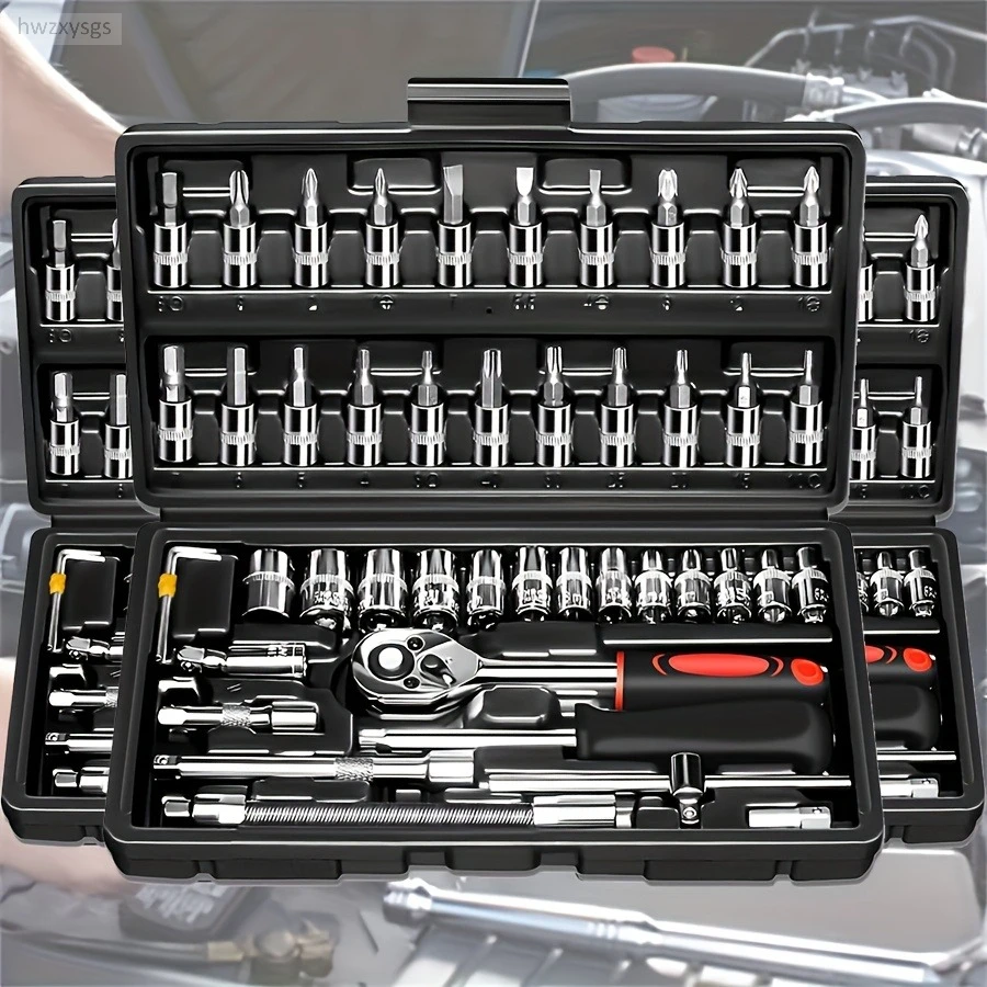 الراقية المهنية 45 + 1/44 + 2/42 + 1 قطعة مجموعة آلات إصلاح السيارات/الدراجة ، سباق الصف قطع غيار السيارات إصلاح اسئلة وجع