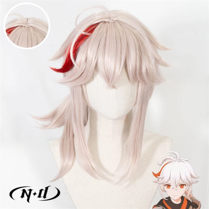 ND Kaedehara Kazuha Cosplay Wigs Genshin Impact Cosplay Hairpiece Hair Wigs Heat Resistant Synthetic for Comic Con Coser Party