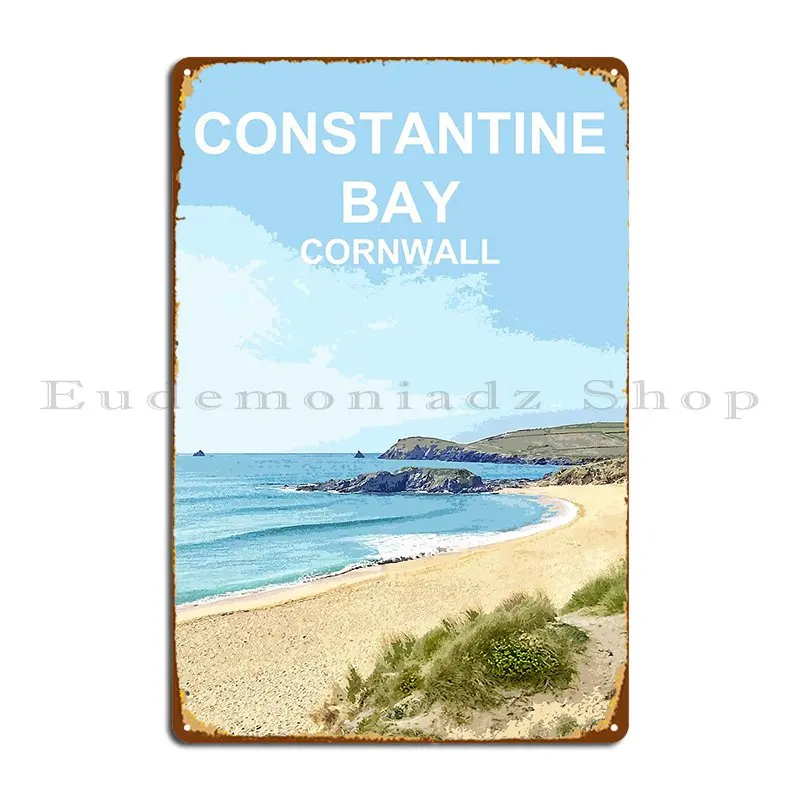 Constantine Bay Cornwall Cornish Gift Metal Sign Design Pub Club Iron Wall Decor Design Tin Sign Poster