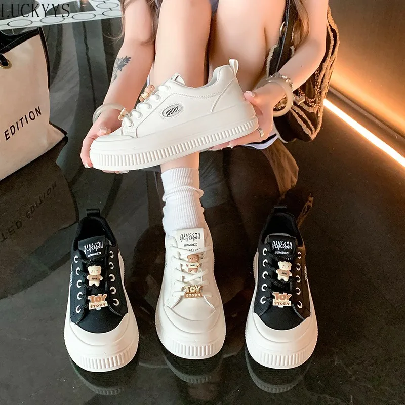 New Style Fashionable Comfortable Wear-resistant Elegant and Sexy Women's Shoes Versatile Lace-up Biscuit Shoes Tênis Feminino