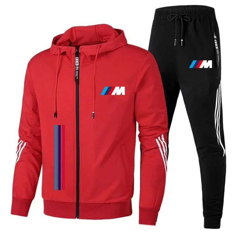 

Extreme Sports Customized BMW Sportswear BMW Racing Logo Printed Men's Sportswear Hoodie Set Zipper Sweatshirt+Pants 2-piece Set