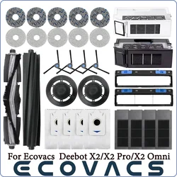 Ecovacs Deebot X2 omni /X2 Pro/X2 Robot Vacuum Accessories Roller Main Side Brush Hepa Filter Mop Cloth Dust Bag Parts