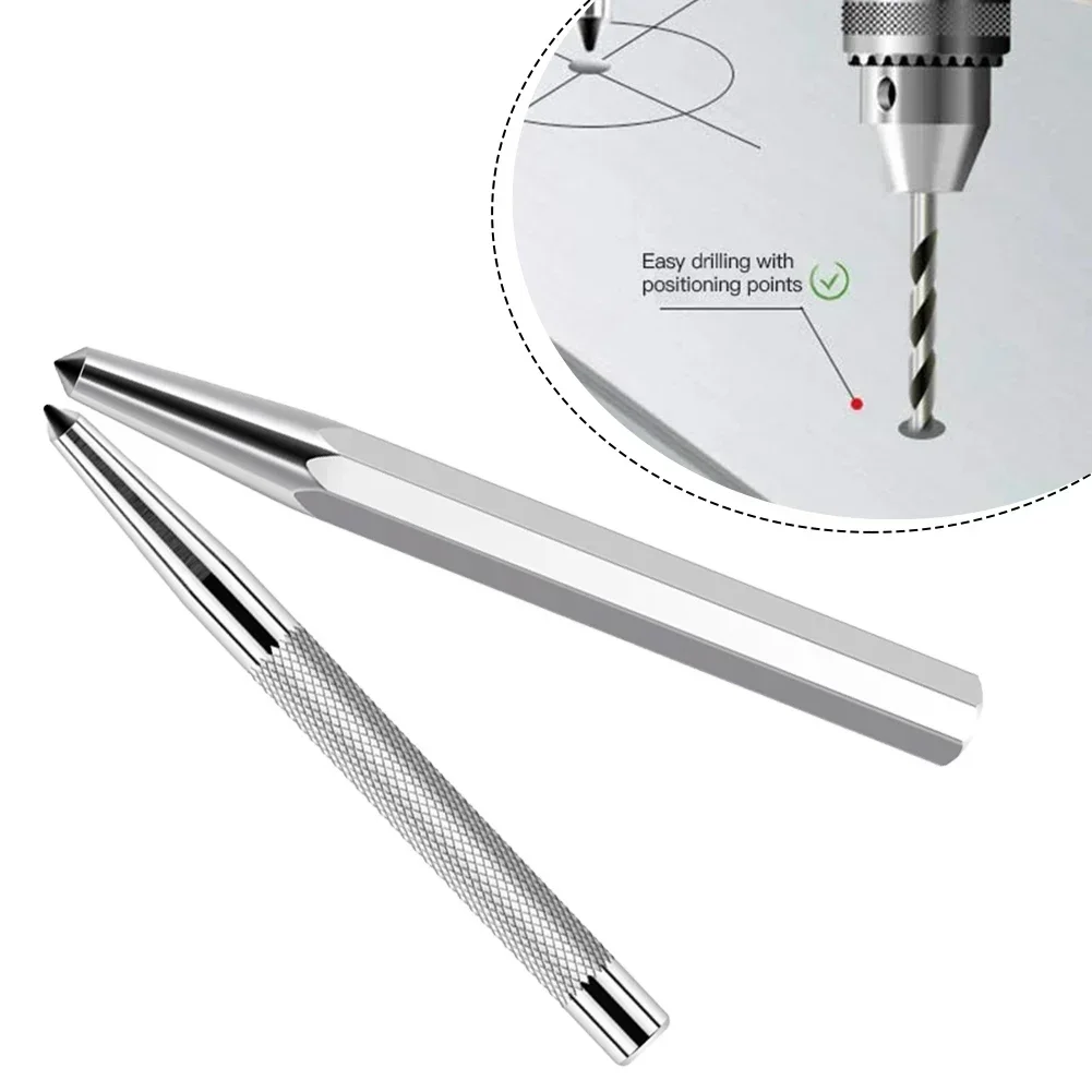 2 pezzi Localizzatore di punzoni centrali in acciaio al carbonio Localizzatore di punzoni a punto di scalpello Localizzatore di punzoni per trapano in metallo Mark Punzone centrale Punzone per scalpello per monitore