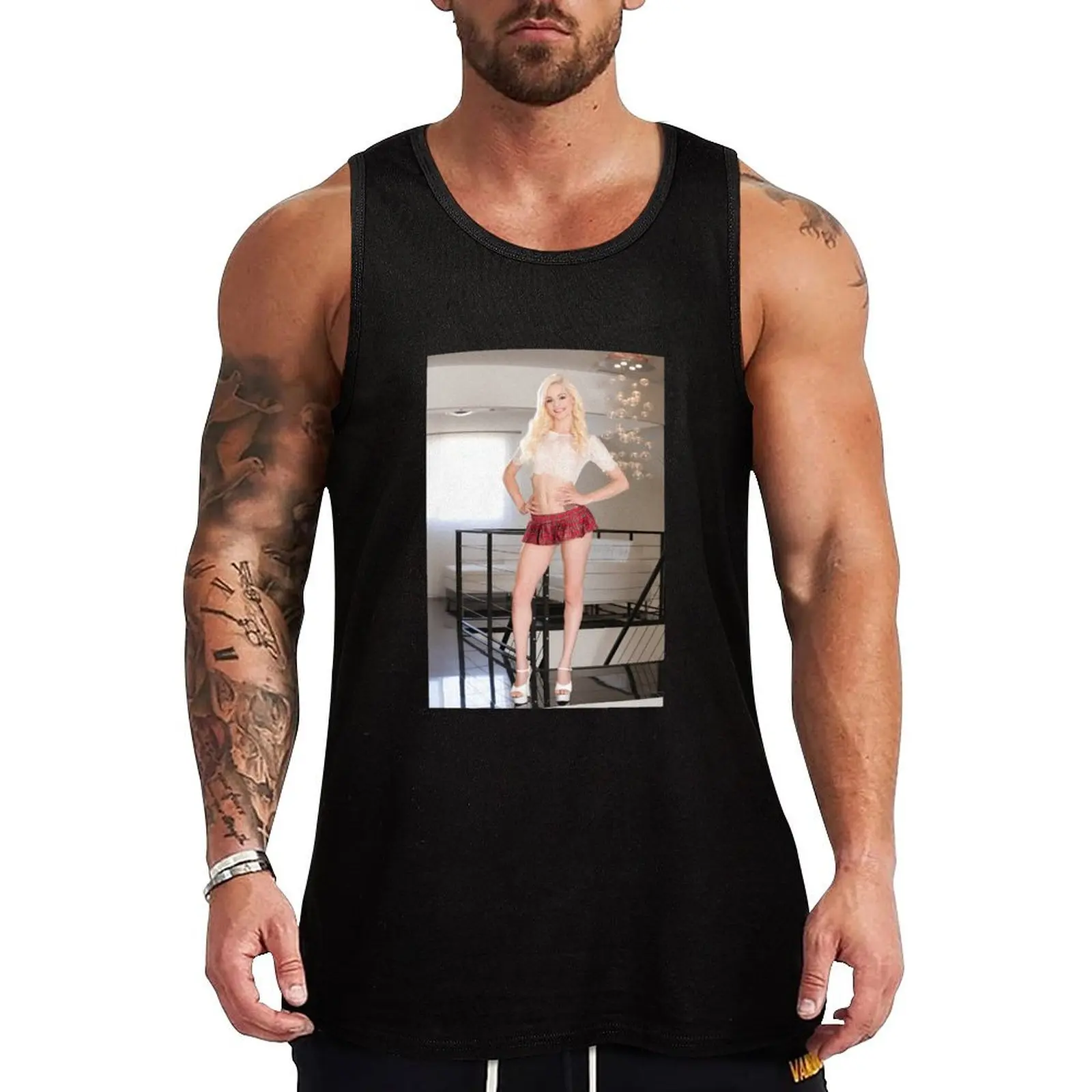 Camiseta sin mangas Elsa Jean, camiseta deportiva básica, camiseta informal de algodón para el día a día