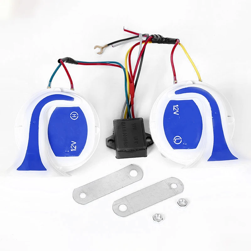 

2Pcs 12V Air Horn for Car Snail Electric Air Horn Marine Boat Loud Alarm Kit Boat Motorcycle Dual-tone Car Horn Loud Signal