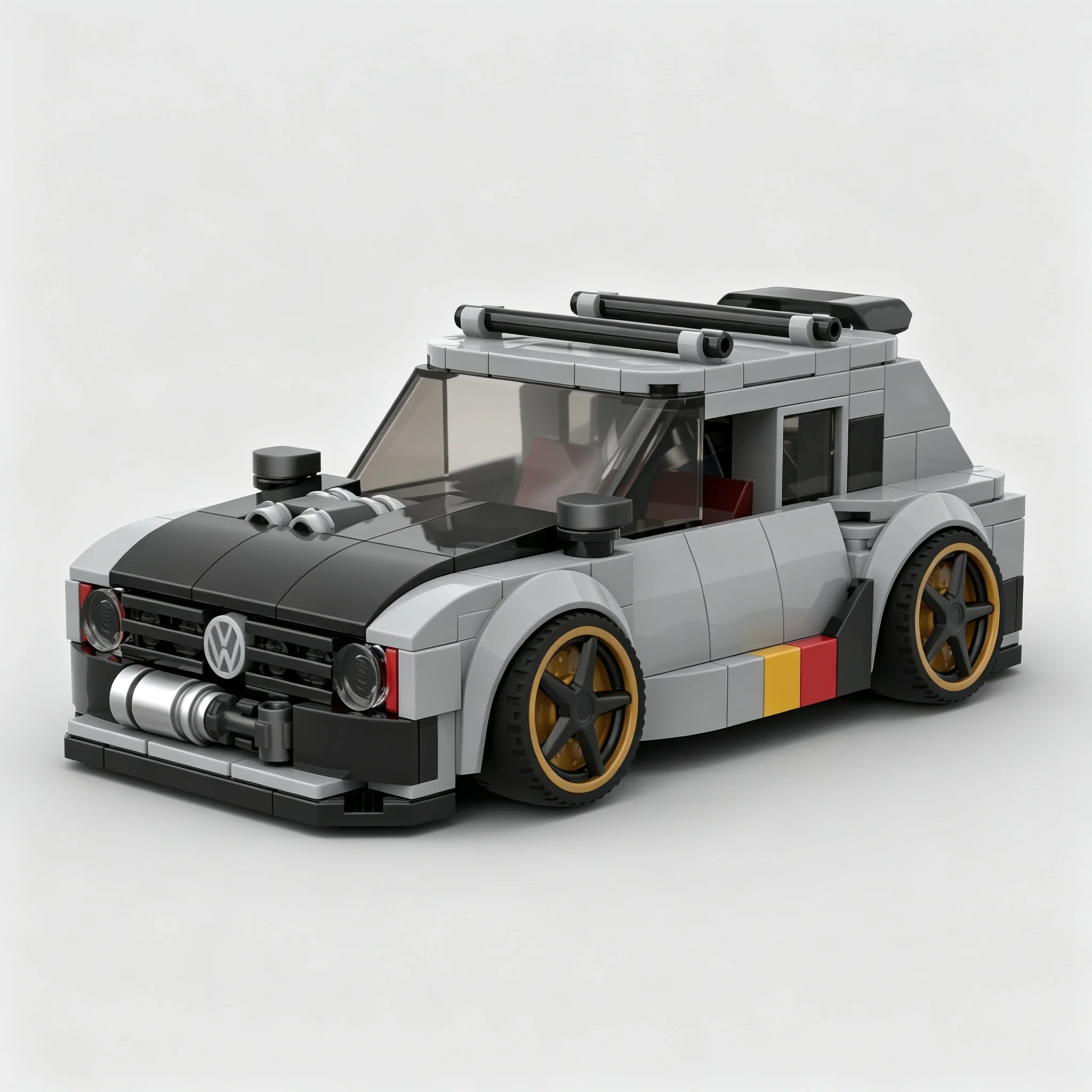 298pcs MOC city Champions 1982 Volkswagened Golf GTI Mk1 Custom Model Christmas Gift Collectible Creative DIY