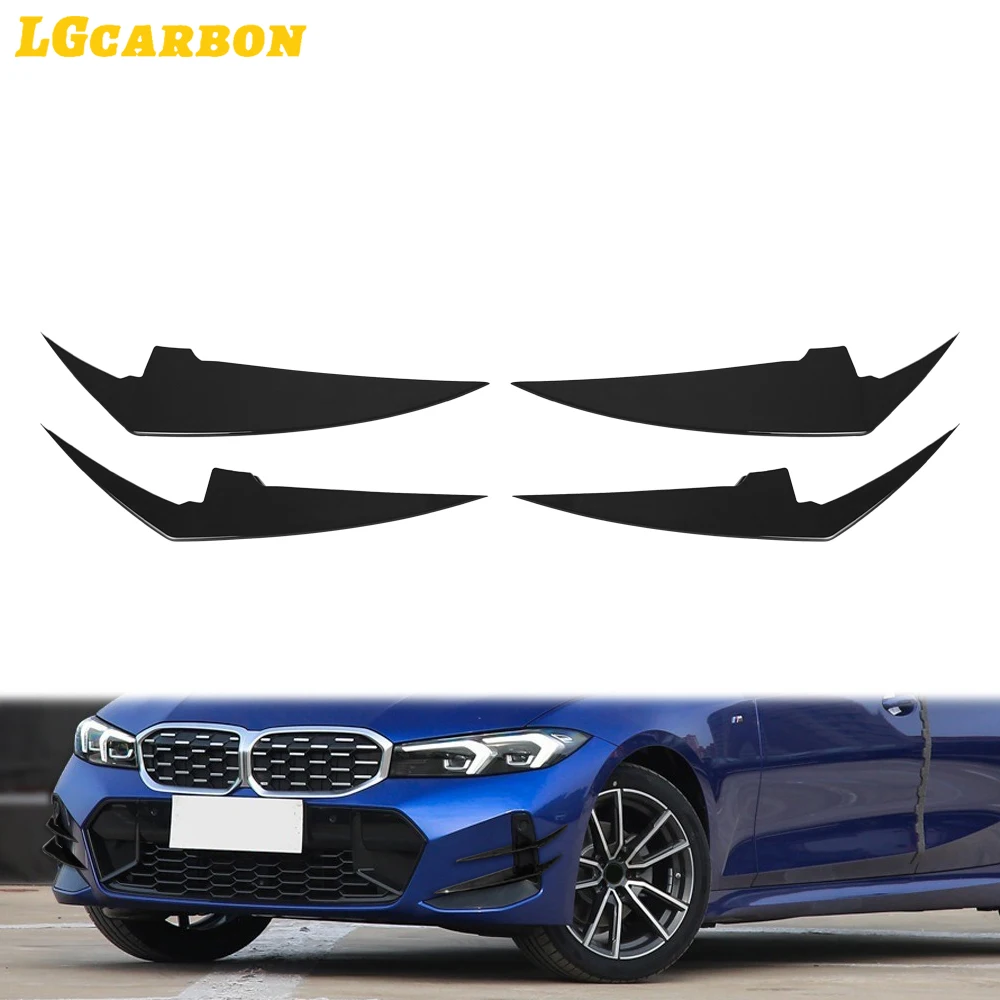 LGcarbon Plastic Material Front Bumper Flag Splitter For BMW 3 Series G20 G21 LCI M Sport 2023+