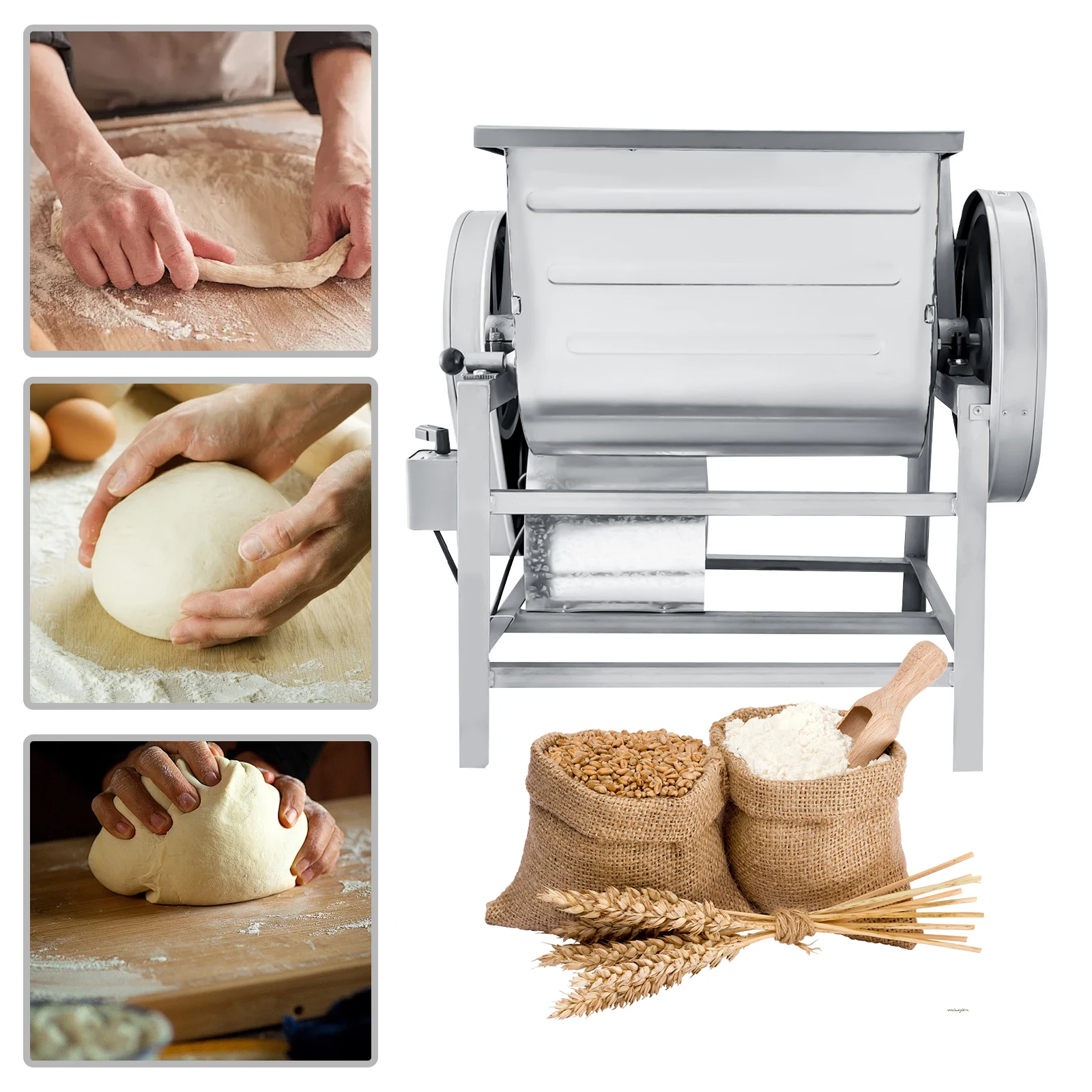 

Commercial Dough Mixer Flour Mixing Machine 30QT Heavy Duty Pizza Mixer 1500W Electric Kneading for School Bakery Restaurant