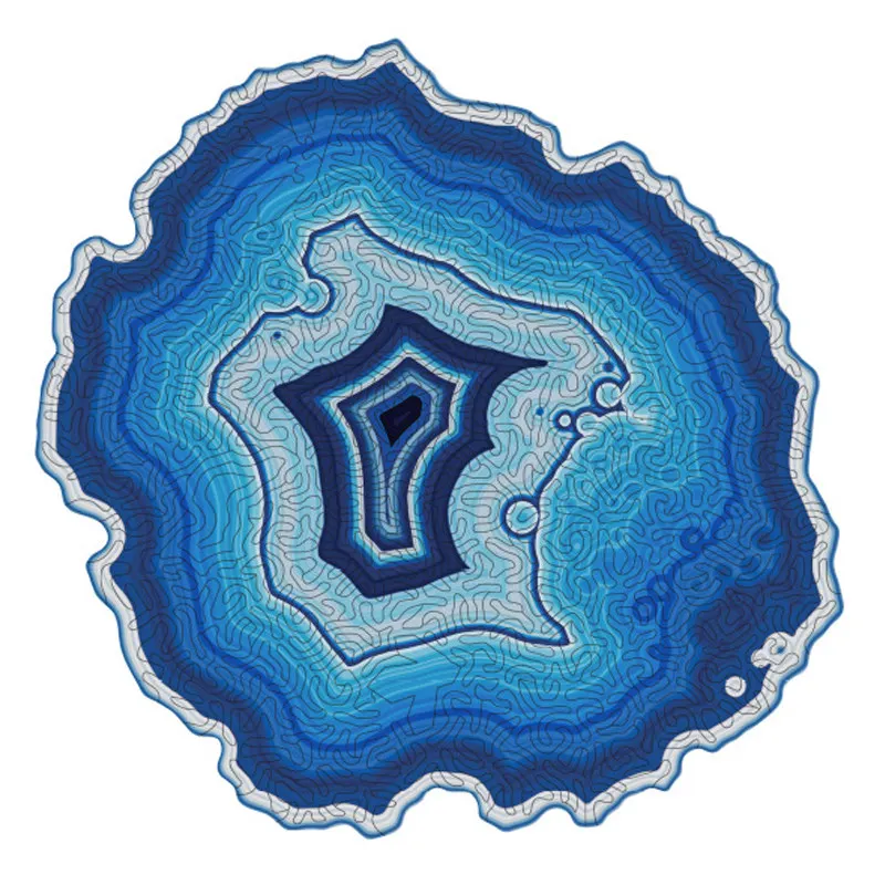 Puzzle, blue agate puzzle, special-shaped wood, irregular and difficult decompression puzzle toy gift