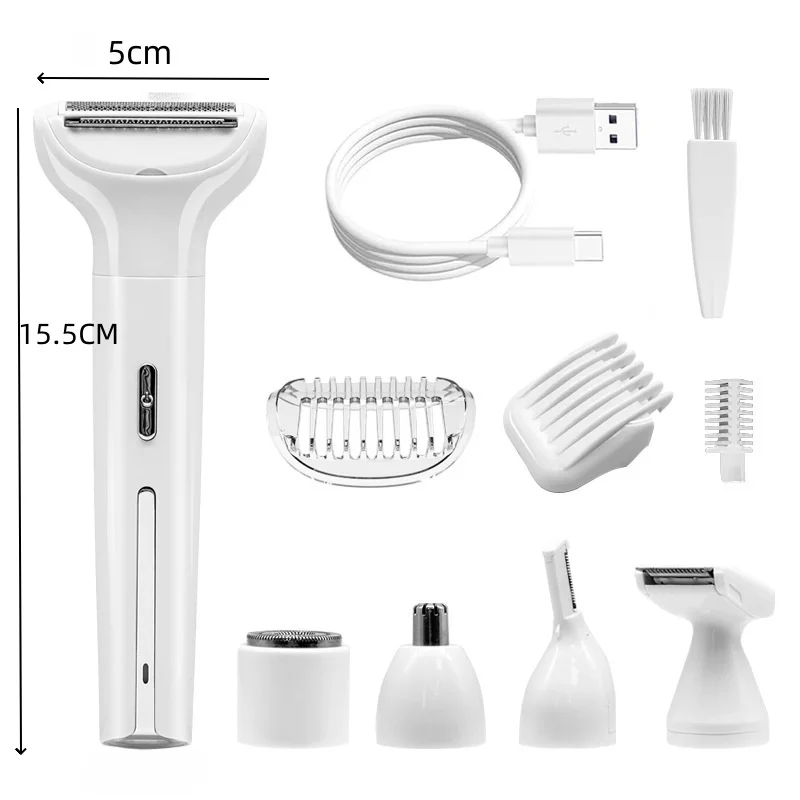 ماكينة حلاقة كهربائية للنساء 5in1 للعناية الحميمة للنساء الكل في واحد شعر الإبط خاص لتقليم شعر العانة والحلاقة