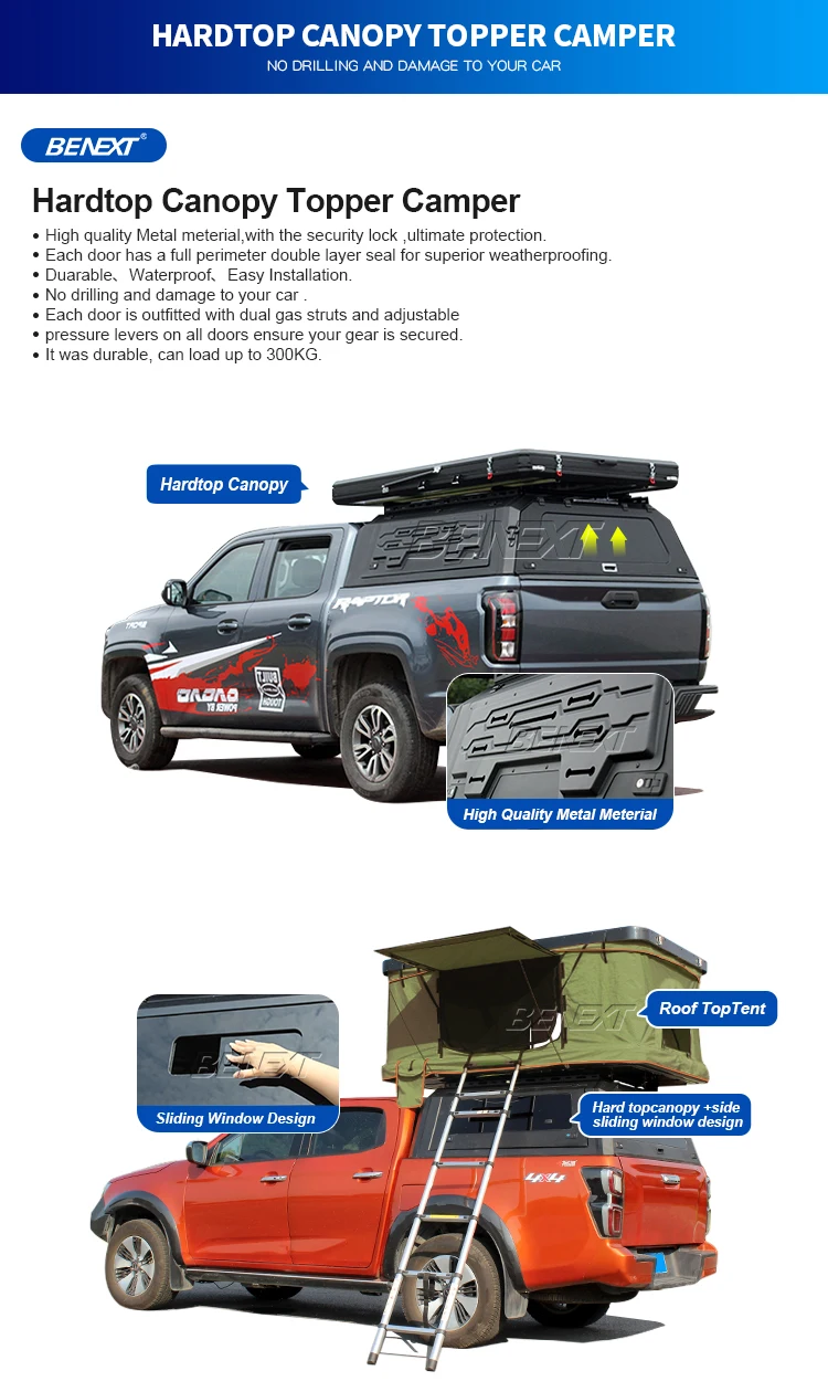 High Quality Truck Canopy Topper Camper Dodge Ram Hardtop For Ram 1500 Amarok Hardtop Mitsubishi L200 Canopy