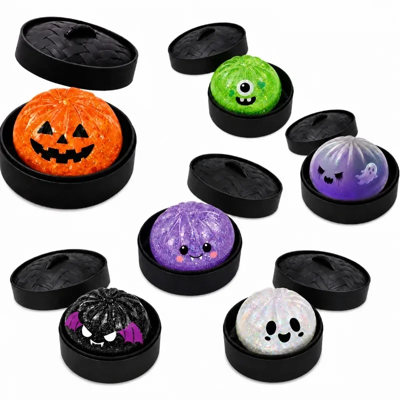 Halloween-Geister-Brötchen-Spielzeug, Weiches Langsam Rückfederndes Quetschspielzeug mit Dampfgarer, Gedämpftes Gefülltes Brötchen, Bestes Geschenk, Dropshipping