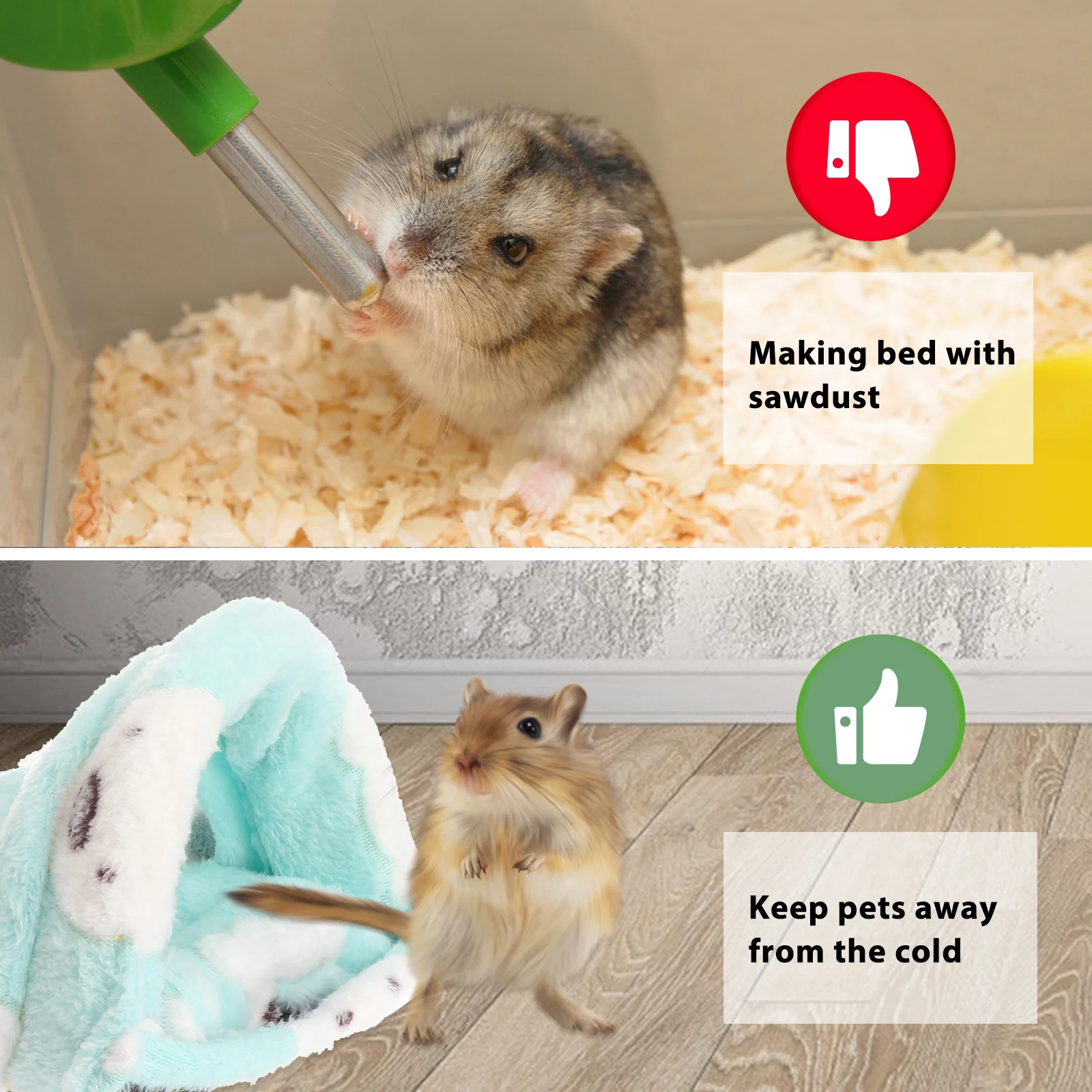 

Rat Hamster House Bed Winter Warm Fleece Big Size Green Small Pet Cage Nest Guinea Pig Squirrel Hedgehog Chinchilla Rabbit