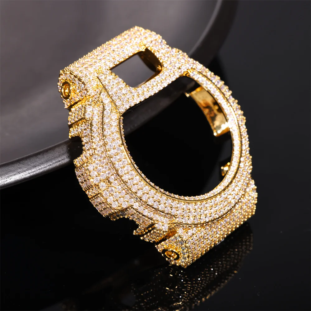 Anztilam VVS Moissanite Brass Watch Case For CAS** DW6900 Pass Diamonds Tester With GRA Wrist Diamonds Case Free Shipping
