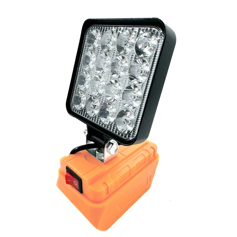 Luz LED de trabajo con batería de iones de litio de 18V para Makita/Dewalt/Milwaukee, linterna de 3/4 pulgadas, lámpara de inundación de emergencia