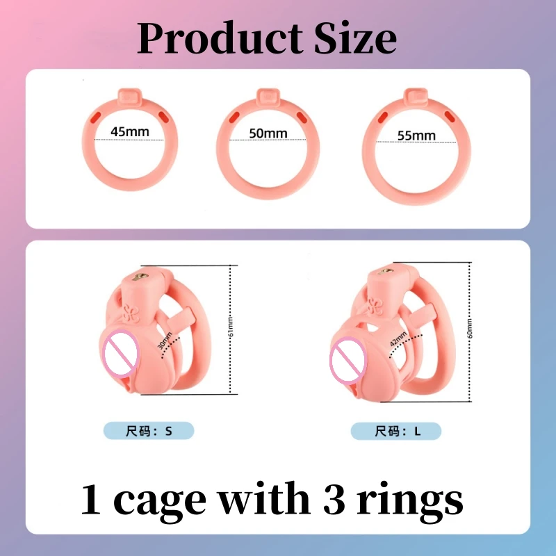 2024 New Male 3D Chastity Lock Faux Vagina asticity Penis Lock con anelli di 3 dimensioni giocattoli del sesso maschile prodotti erotici per adulti 18 + j.