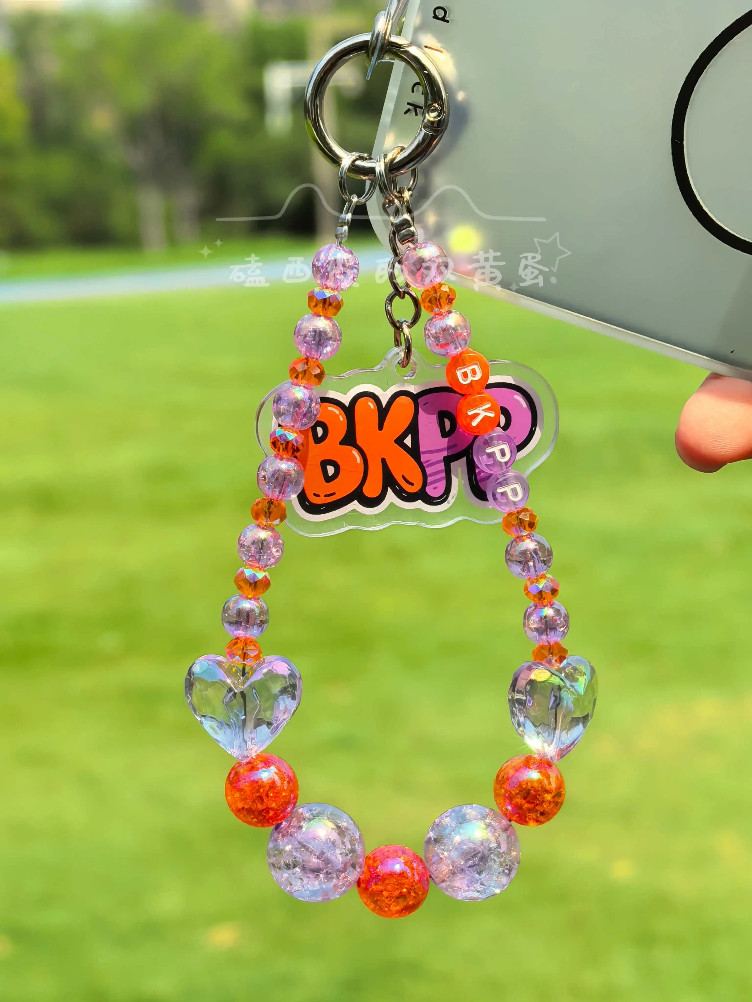 Handmade Thailand Drama Billkin PP Krit BKPP Love Heart Interpretation Beaded Phone Chain Hanging Cord Phone Charms Phone Strap