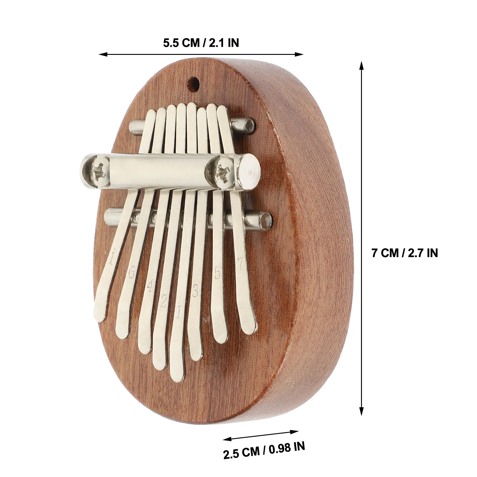 1Set Kalimba Thumb Piano Mini 8 Keys Solid Wood Compact Portable Musical Instrument for Beginners Travel School Bag Pendant - view 4