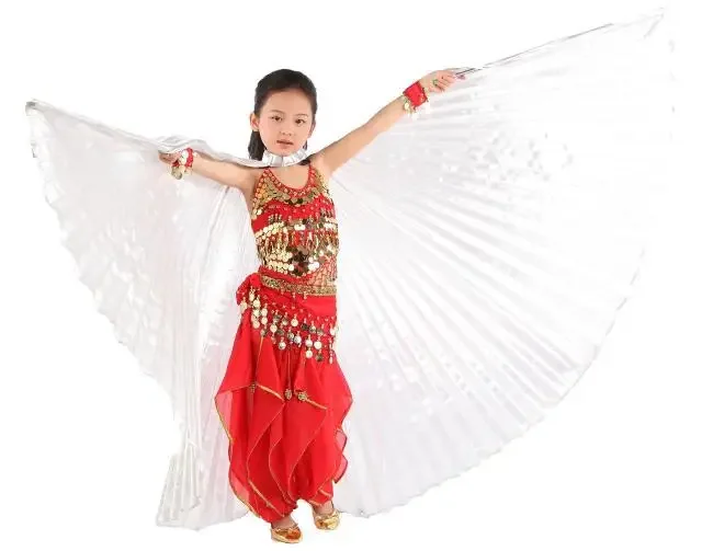 Para meninas acessórios de dança do ventre crianças asas de anjo isis para crianças adereços de prática de dança 3 cores sem varas