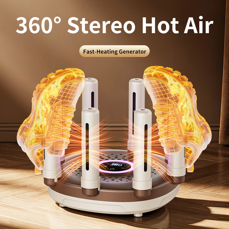 TINSOL Eight-Arm Shoe Dryer with Intelligent Constant Temperature Timer Foldable Sterilization Deodorization and Drying Function