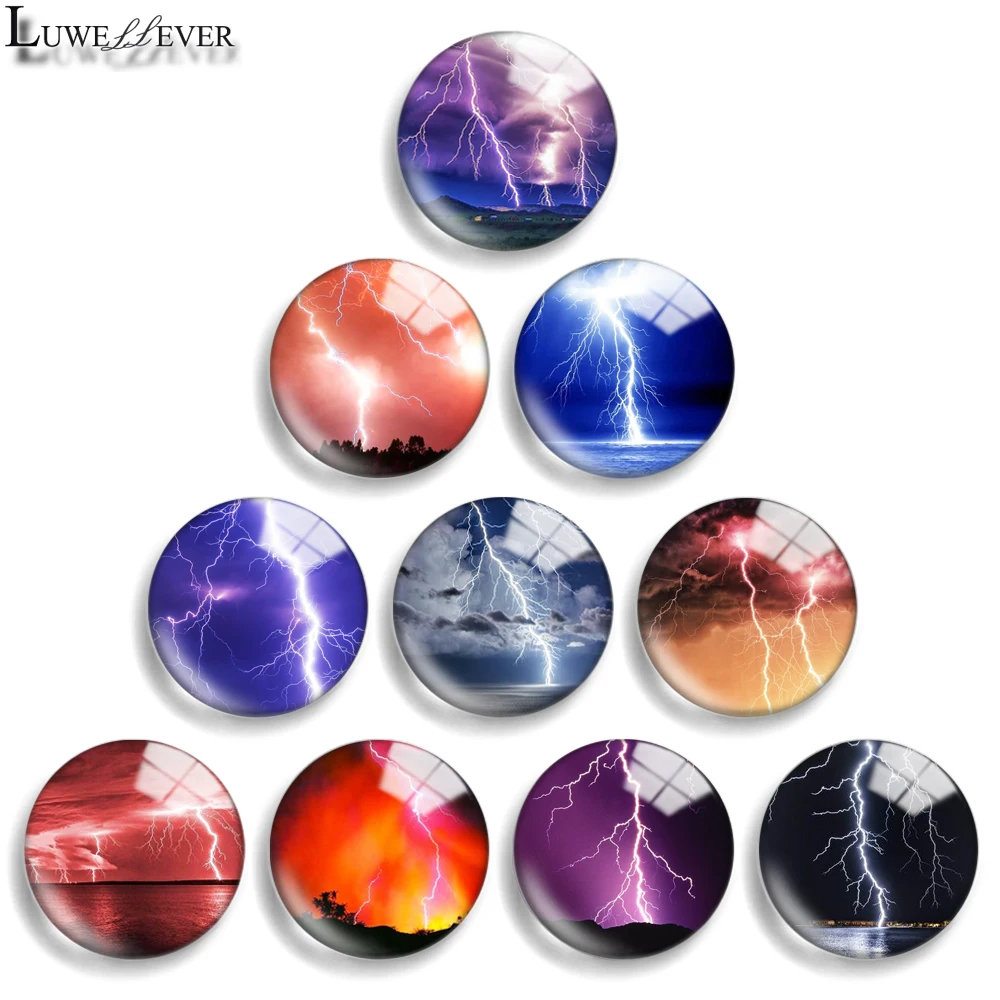 12mm 10mm 20mm 25mm 30mm 40mm 871 Lightning Mix Round Glass Cabochon Jewelry Finding 18mm Snap Button Charm Bracelet