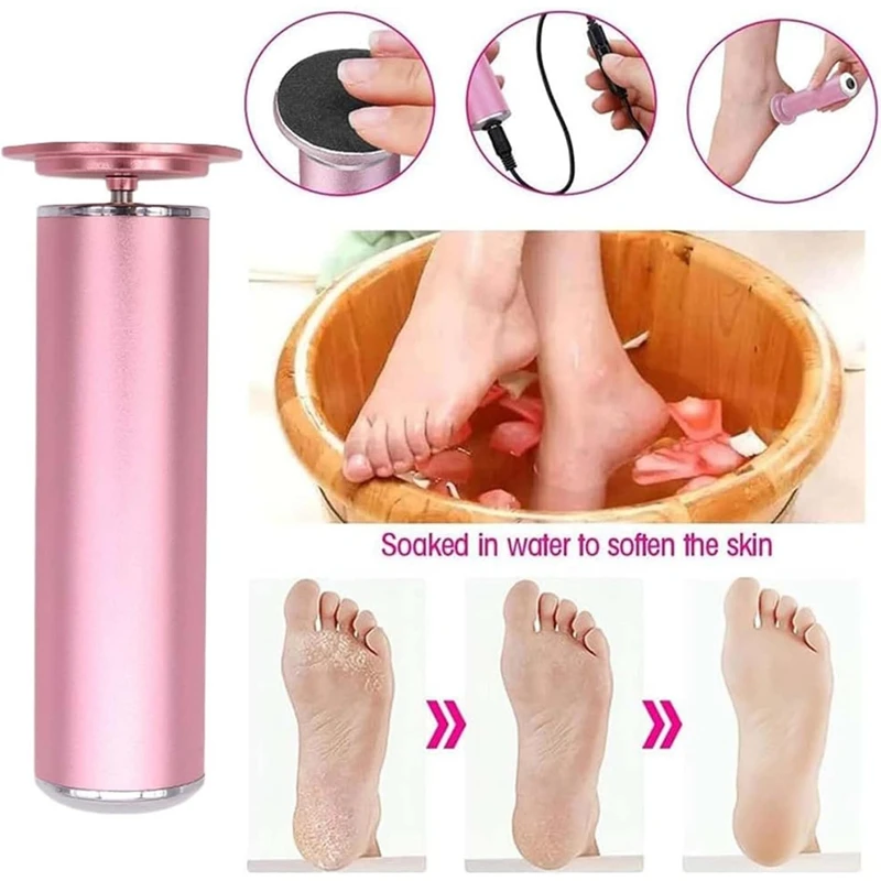 Electric Foot Callus Remover Electric Foot Polisher+60Pcs Replace Sandpaper Discs For Men Women Cracked Heels