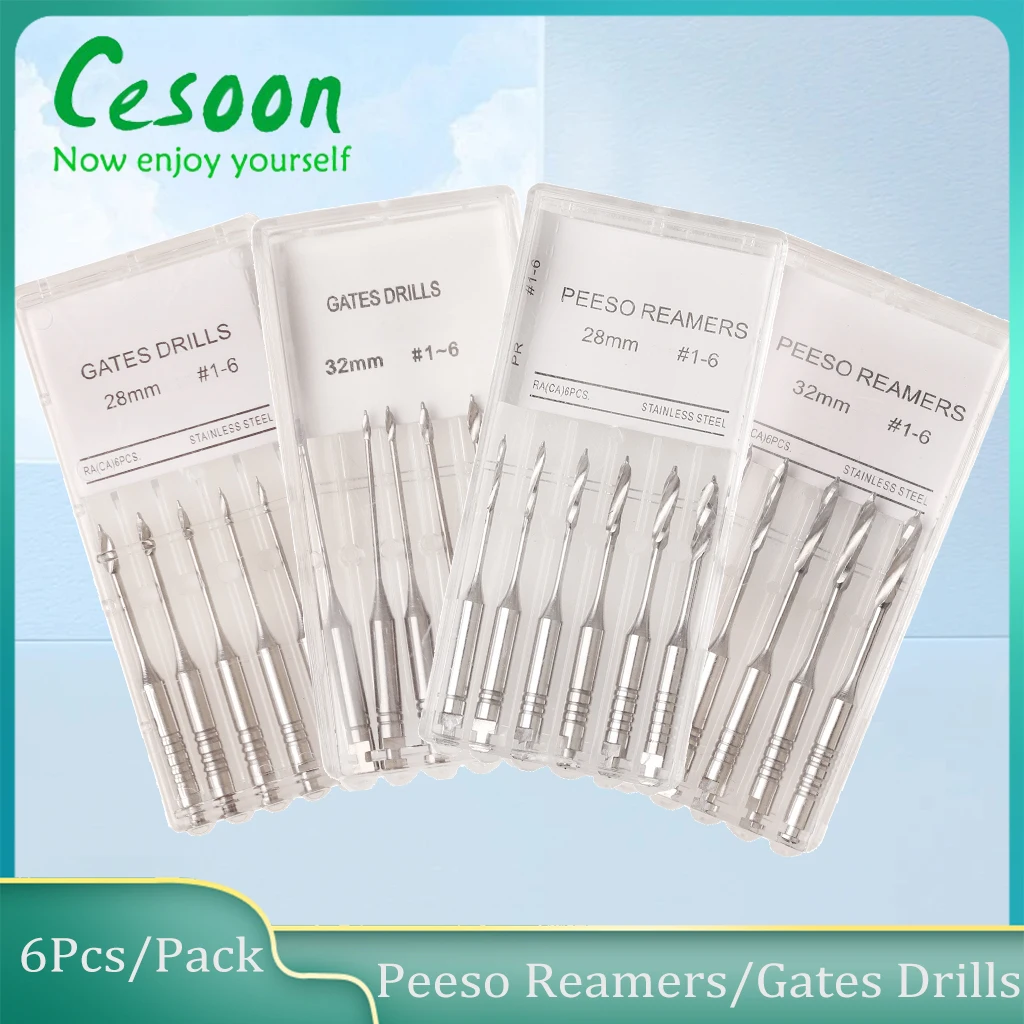 1Pack/6Pcs Dental Rotary Gates Drills Endodontic Peeso Reamers Assorted Size #1-6 Endo Files Dentist Materials 28mm 32mm