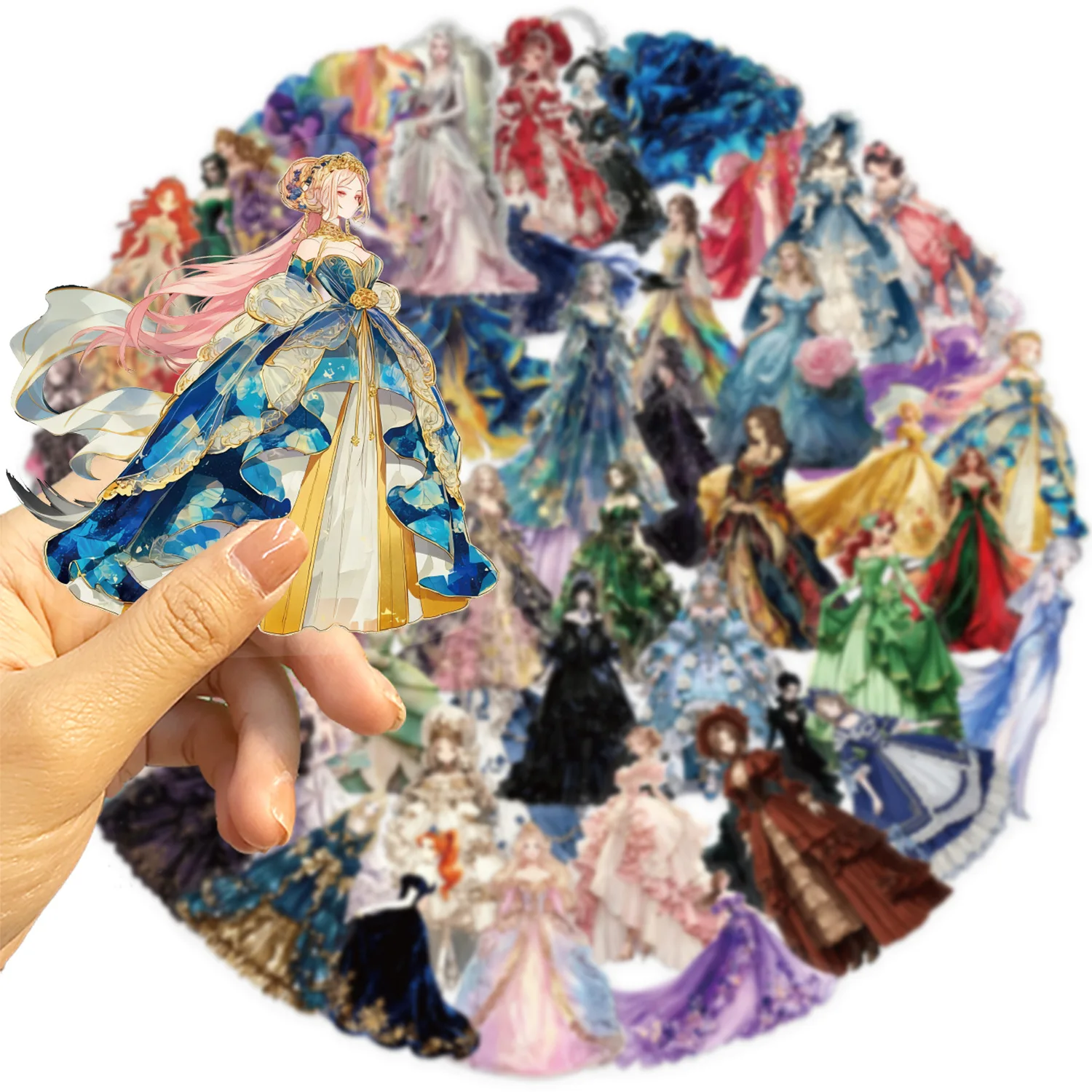 10/50 ชิ้นชุดเจ้าหญิงที่สวยงามสติกเกอร์โปร่งใสสีกราฟฟิตี้ตกแต่ง DIY ของเล่นแล็ปท็อปกีตาร์รถจักรยานการ์ตูนสติ๊กเกอร์