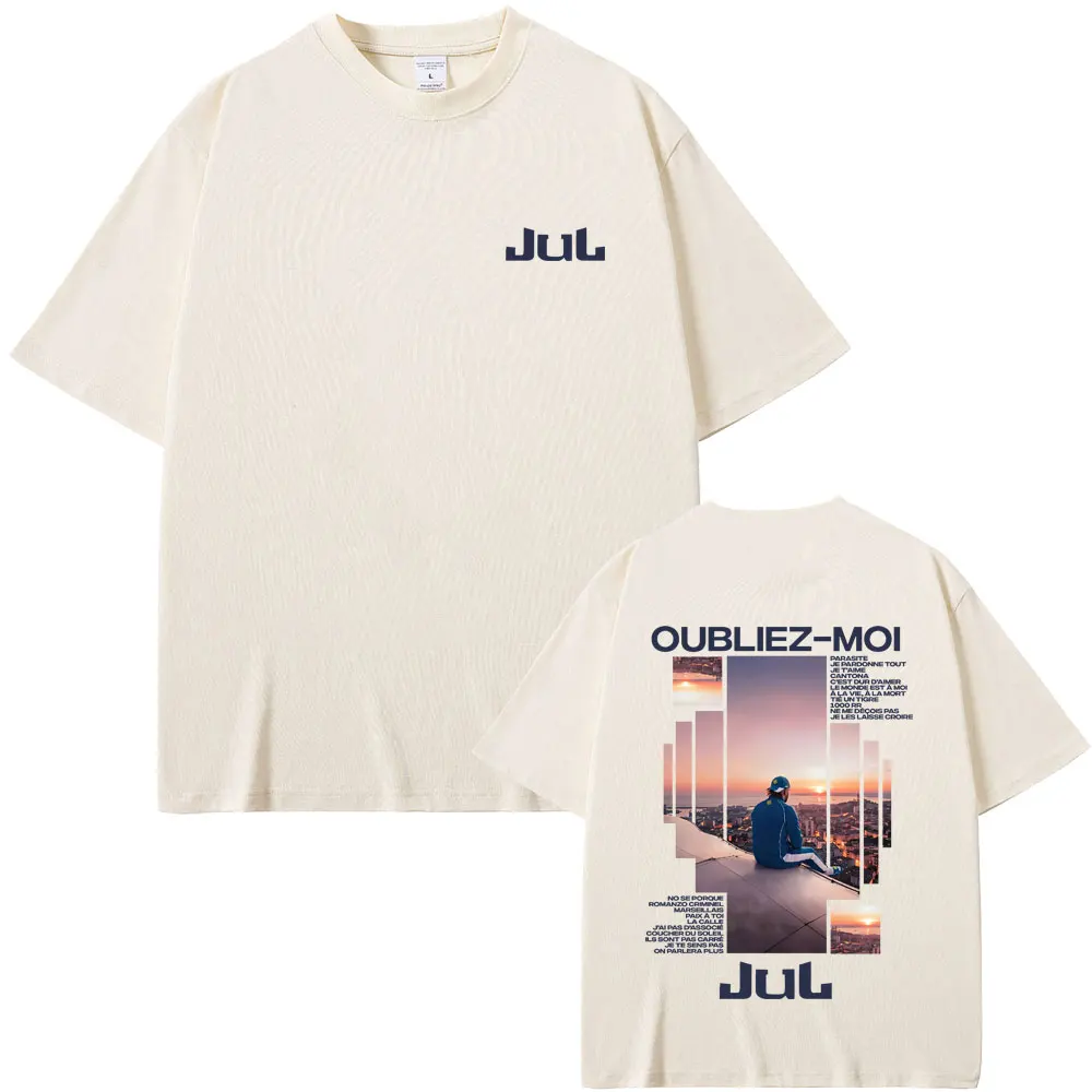

Rapper Jul Oubliez Moi Album Graphic T-shirts Men Women Hip Hop Fashion Pop Music T-shirt Men's Casual Cotton Oversized T Shirts