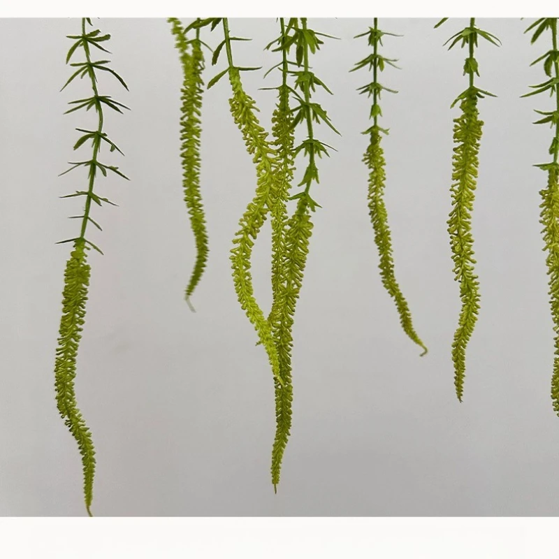 4/5pcs Simulation 3-fork Willow Vine Plastic Plants Floral Garden Decorative Artificial Hanging Rice Green Plant Home Decoration