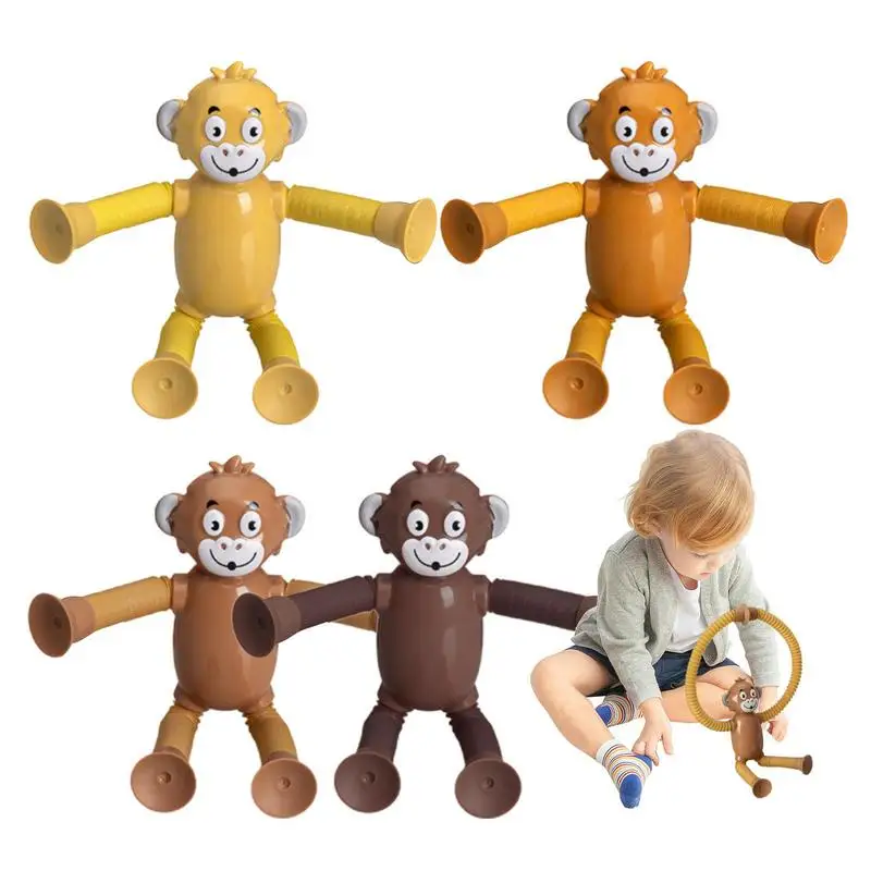 

Ever-Changing Cartoon Monkey Telescopic Tube Toys Children's Cartoon Suction Cup Parent-Child Interaction Decompression Toys