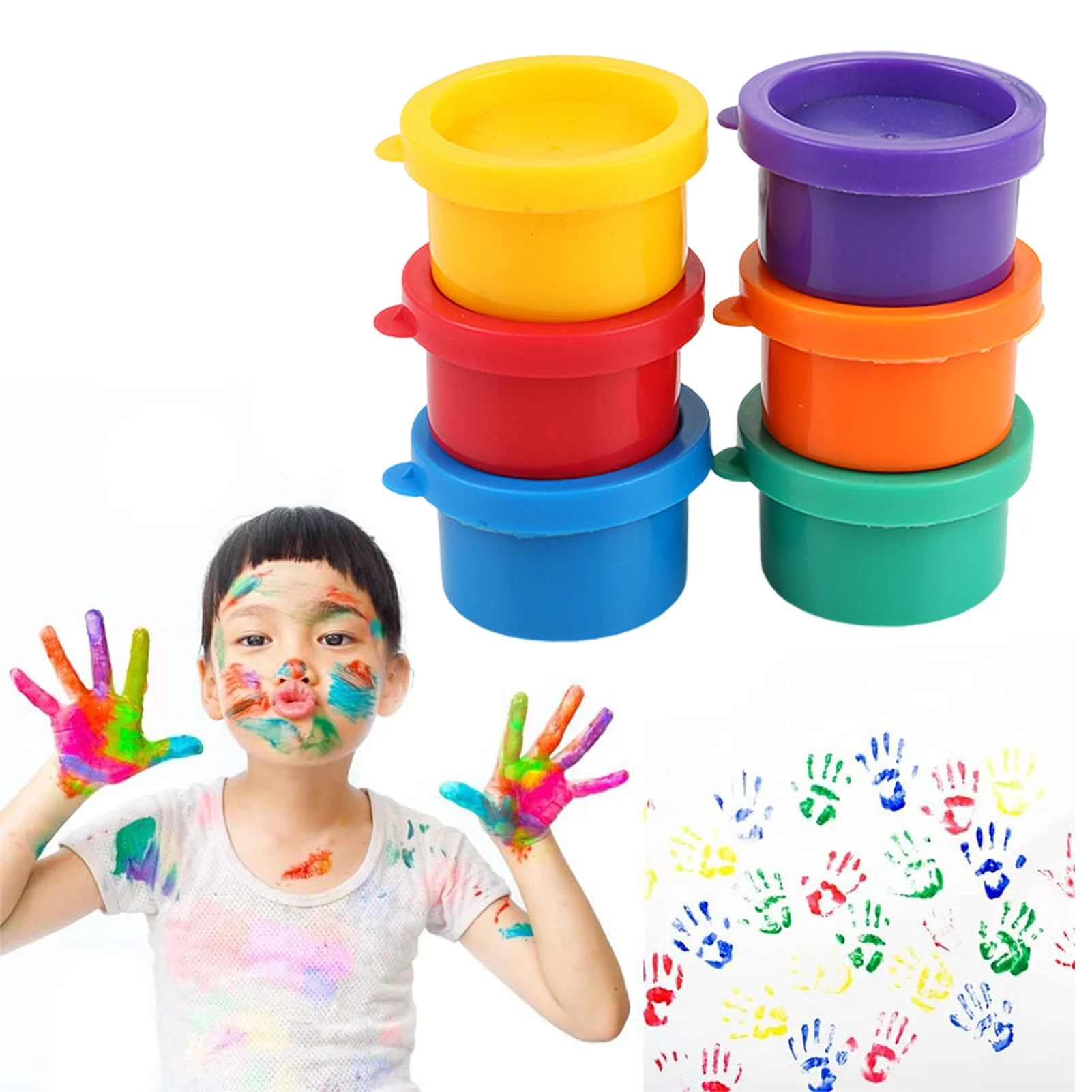 6 pezzi fai da te divertente pittura per le dita disegno giocattoli Set lavabile fai da te fatto a mano colore riempimento pittura giocattoli per bambini compleanno festa dei bambini