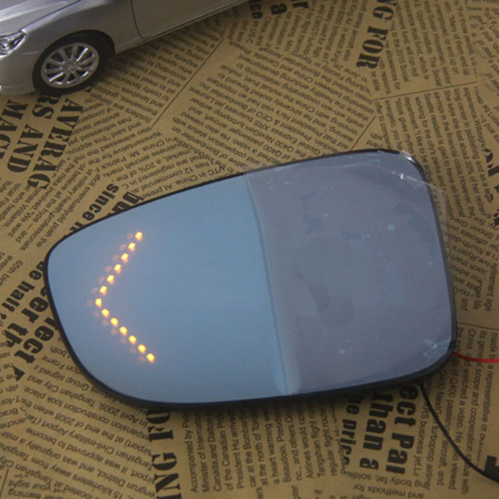 Varthion Car Rearview Mirror Lens for Mazda 6 Atenza 2013-2016, Large Field, Blue Mirror, LED Turning Lights, Heat Demisting