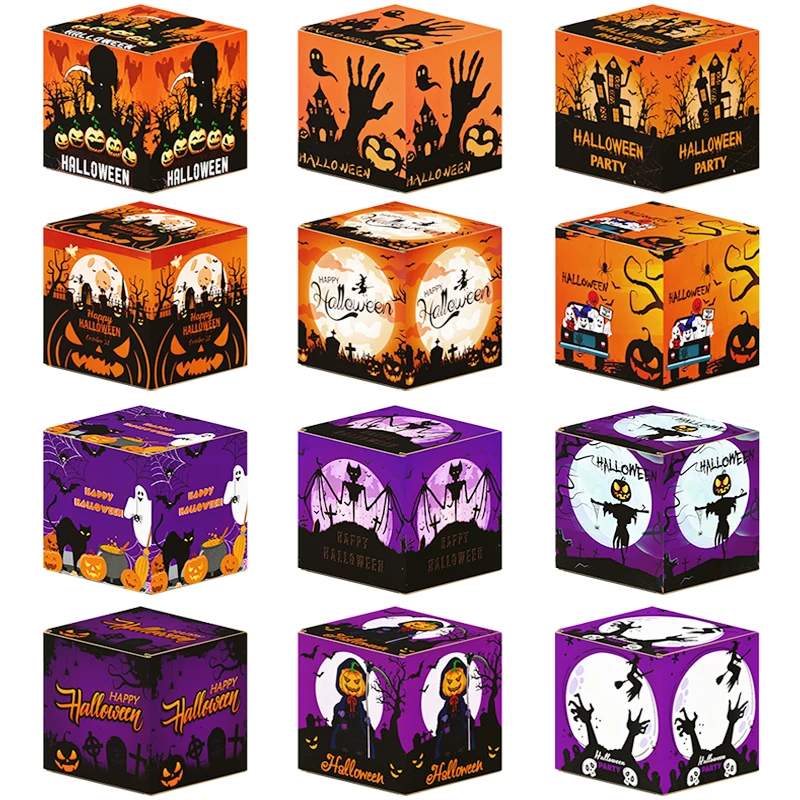 6 stücke Halloween Candy Box Kürbis Geist Backen Cookies Geschenk Boxen Kinder Favor Süßes Oder Saures 2025 Happy Halloween Party Dekoration