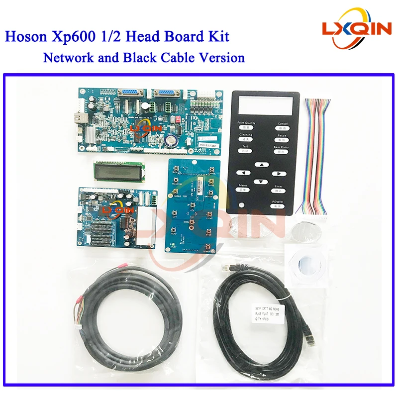 LXQIN Hoson xp600 Board Kit for xp600 Single/double Printhead Electronic Plate Set for Inkjet Printer Network Data Cable Version