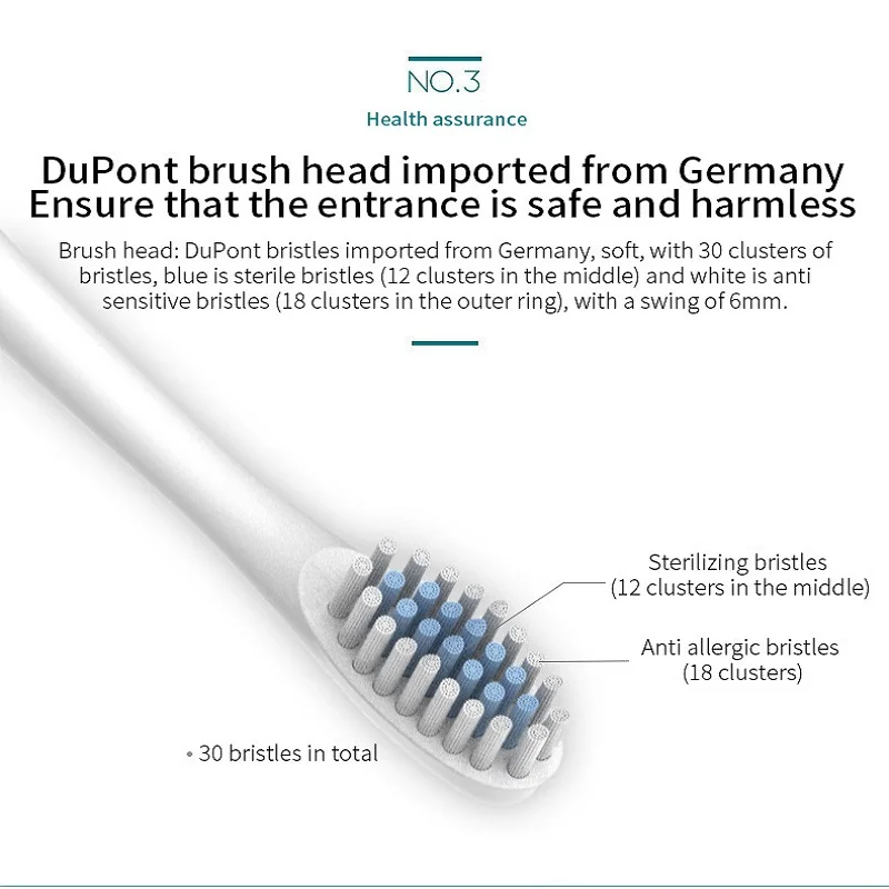 4 PCS Replacement Brush Heads For X.Q.M.Q X-3 X-2 Sonic Electric Toothbrush DuPont Bristle Nozzles For Teeth Cleaning Oral Care