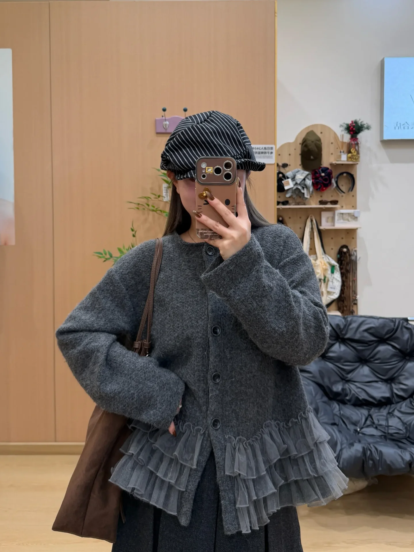 

Trendy Korean Sle Loose Women's irt Unique Design Beautiful Top Trendy Commute Sle Knitted Long Sve Non-deformable