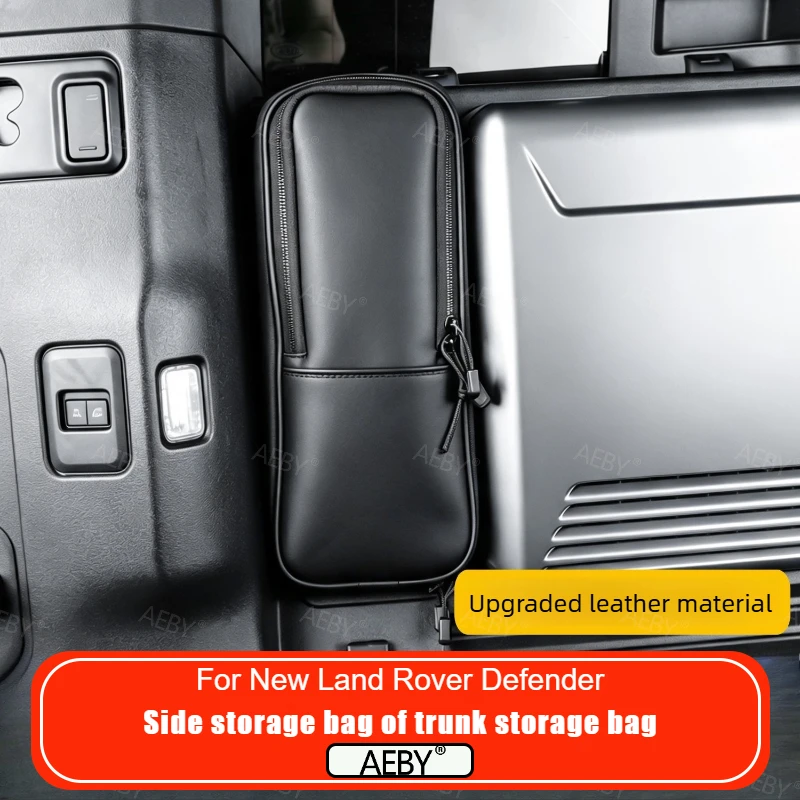For New Land Rover Defender 110 2020-2026 Rear luggage compartment side storage bag Double sided adhesive without drilling
