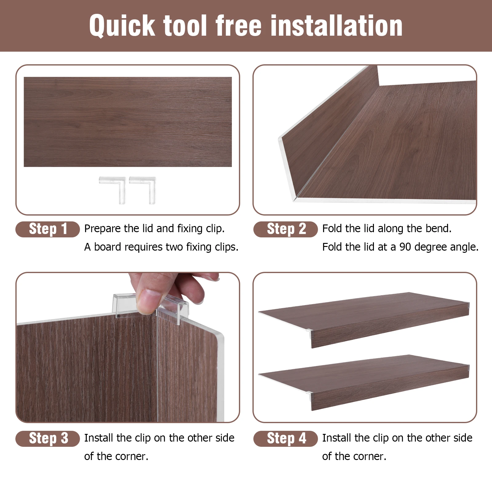 

4 Pcs Wire Rack Covers 0.32in Thick Removable Shelf Covers Easy To Clean and Install for Kitchen Pantry Bathroom Office Shelving