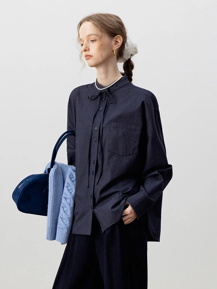 

Eggka Color Long Sve Женская верхняя одежда с воротником-стойкой и узлом Осенняя мода Верхняя одежда Премиум-полиэстер