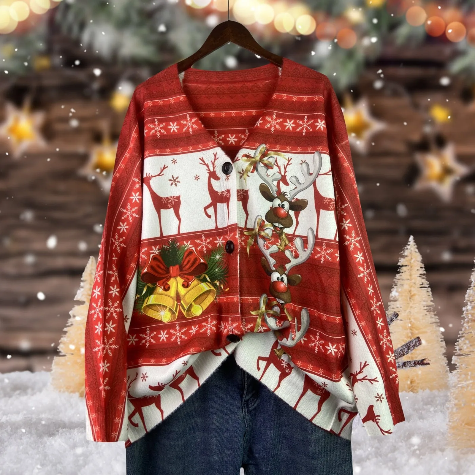 

Женский трикотажный кардиган с V-образным вырезом, на пуговицах