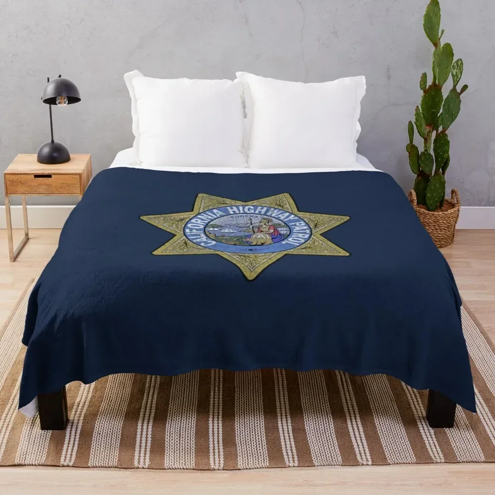 

California Highway Patrol CHP, State Police, Law Enforcement Throw Blanket Furry Thins Polar Sofa Blankets